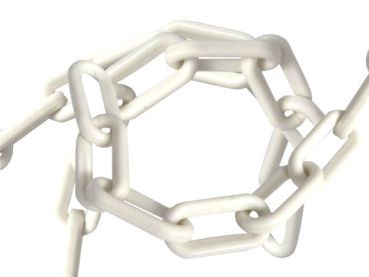 Chaîne de signalisation en plastique 6 mm blanche - 25 m